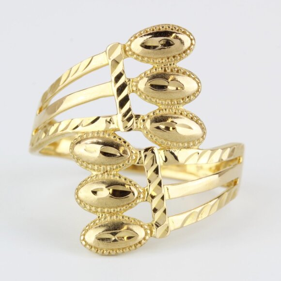 18K Yellow Gold Diamond-Cut Knuckle Ring